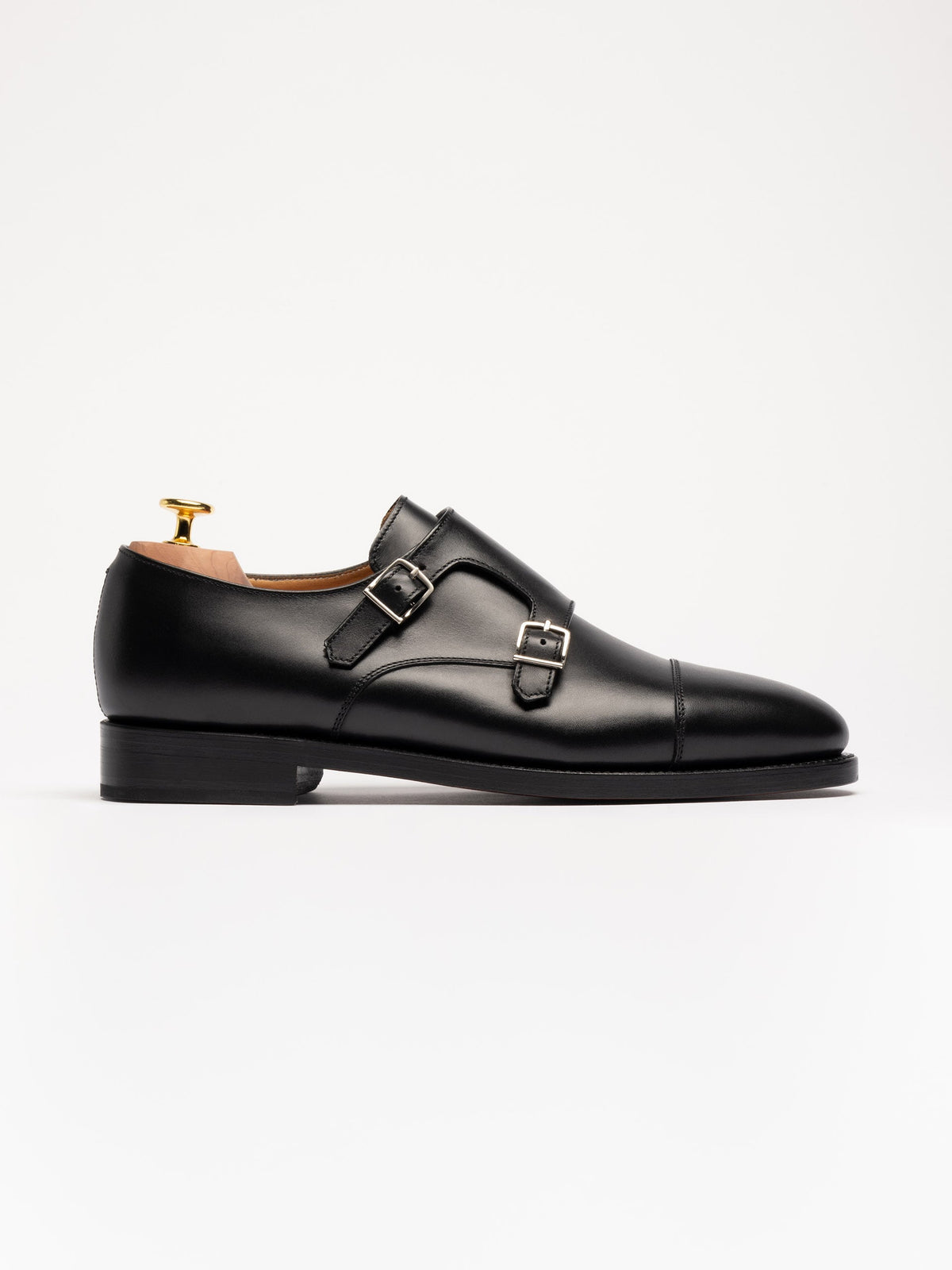 The Double Monkstrap - Black Calf